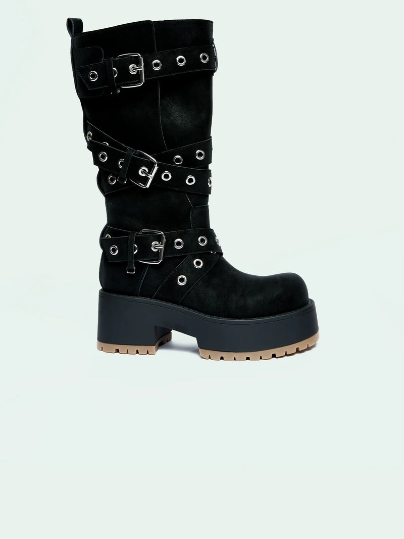 REINA BLACK DISTRESSED
