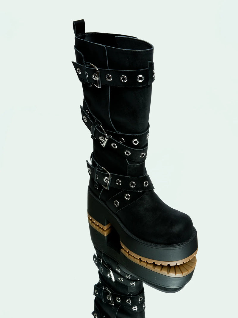 REINA BLACK DISTRESSED