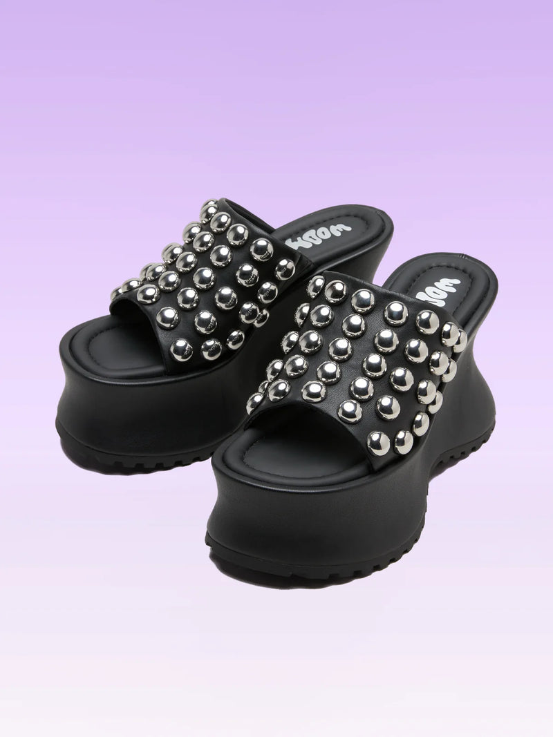 COLETTE BLACK NAPPA STUDS