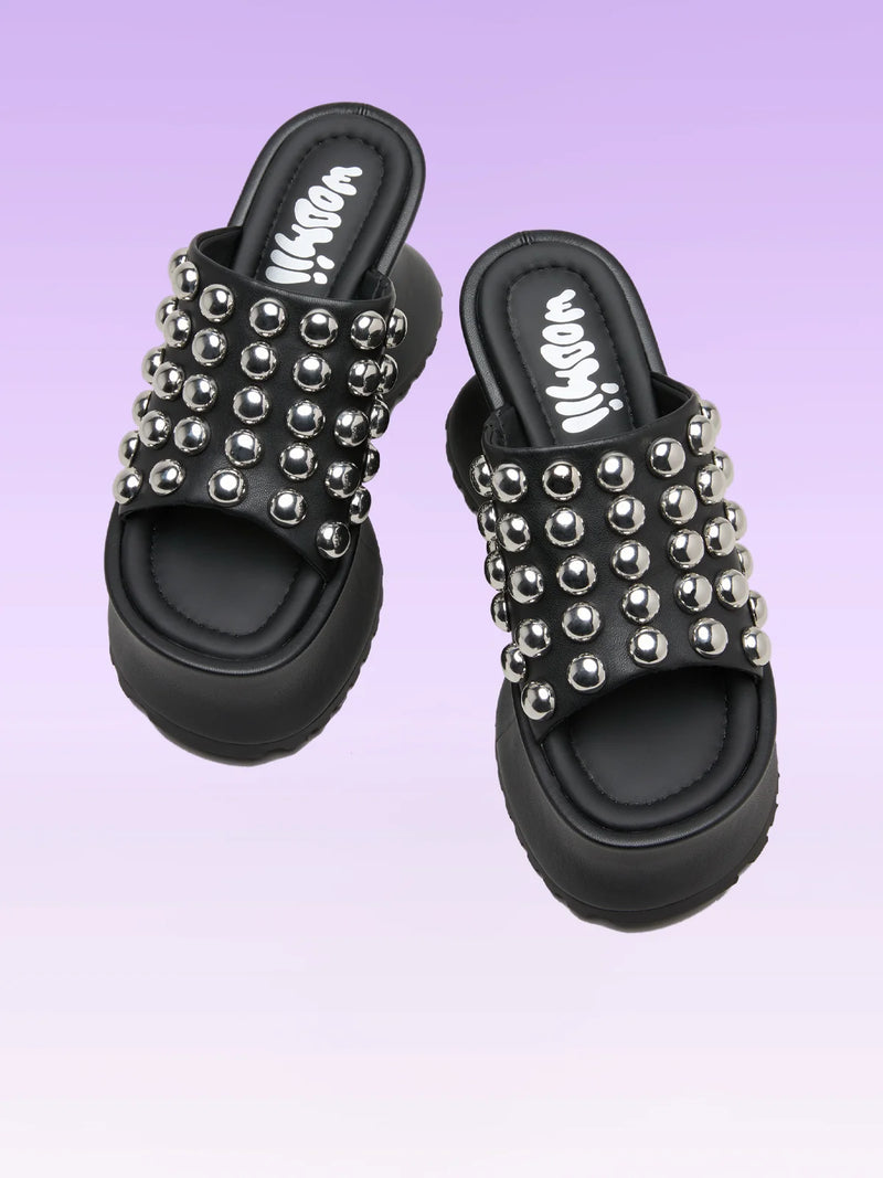 COLETTE BLACK NAPPA STUDS