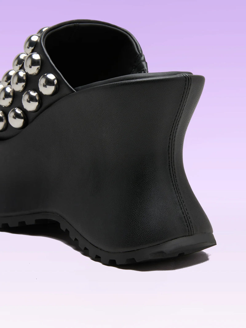 COLETTE BLACK NAPPA STUDS