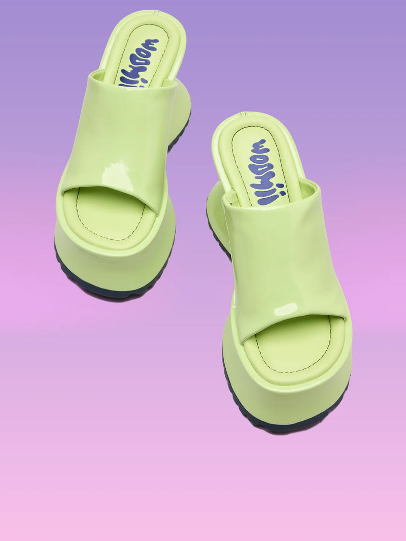 COLETTE LIME CRINKLE PATENT