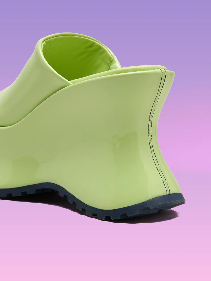 COLETTE LIME CRINKLE PATENT