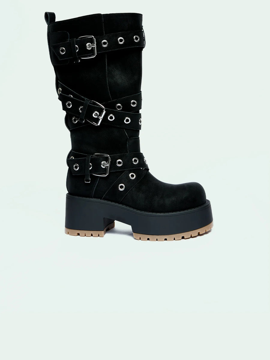 REINA BLACK DISTRESSED
