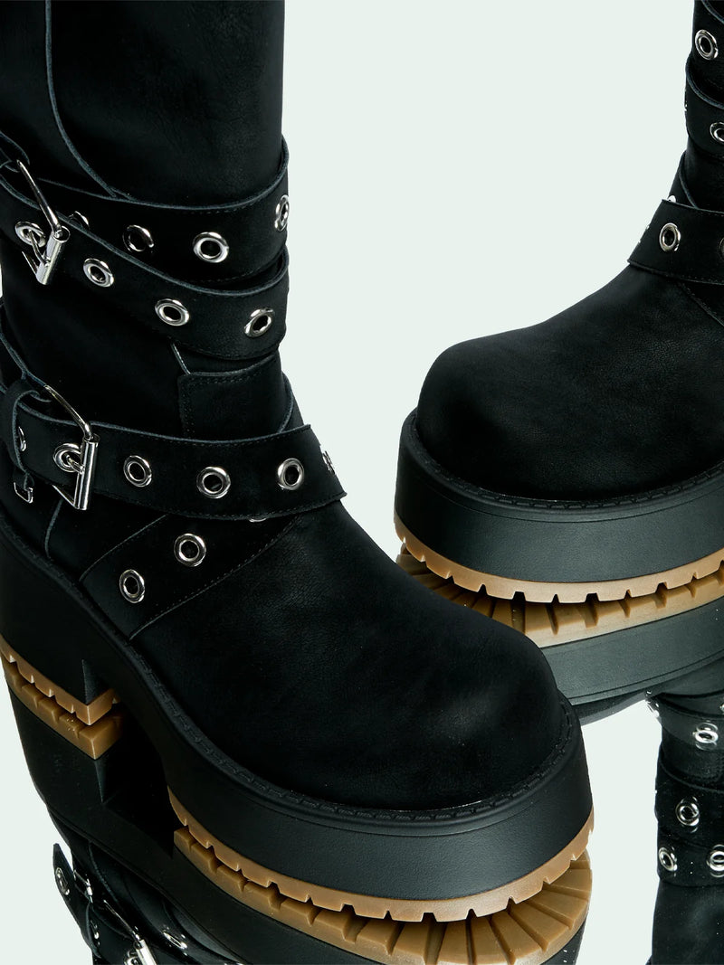 REINA BLACK DISTRESSED