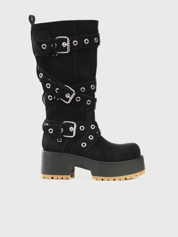 REINA BLACK DISTRESSED